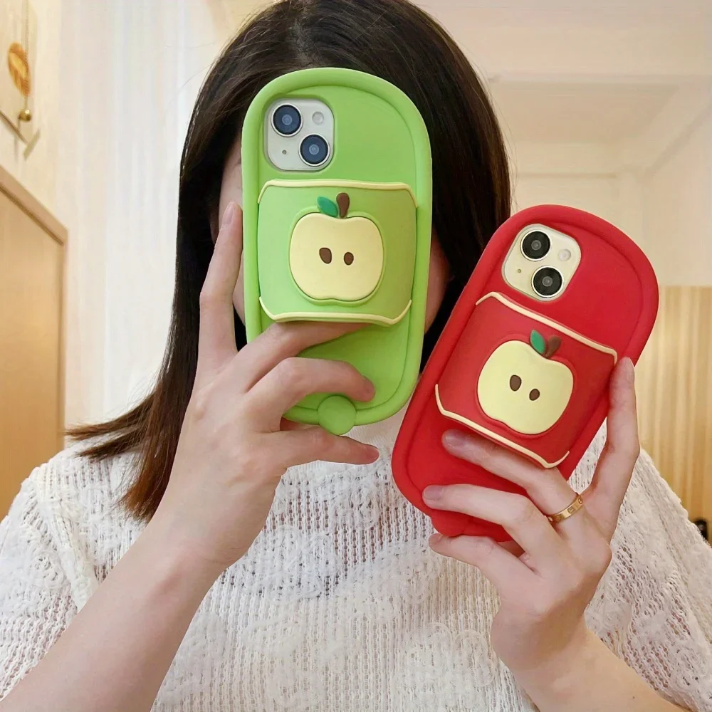 

[lx] three-dimensional apple slippers are suitable for Apple 16promax mobile phone case 16 new iphone15pro cute 14pm silicone