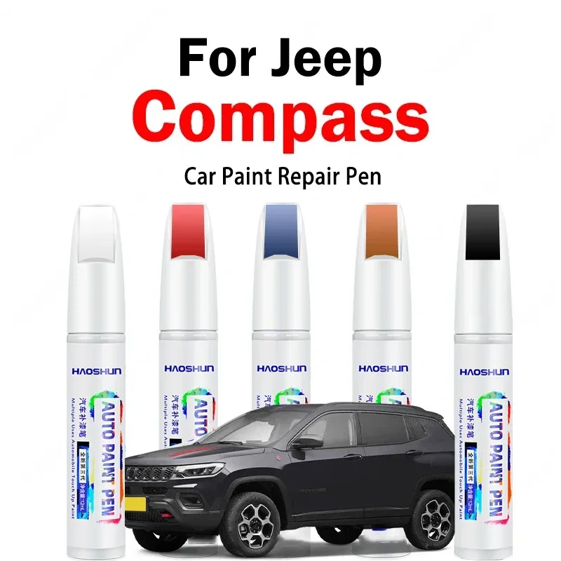For Jeep Compass Touch Up Paint Pen 2017-2024 Paint Repair Pen Touch Up Scratch Remover DIY Auto Accessories Black White