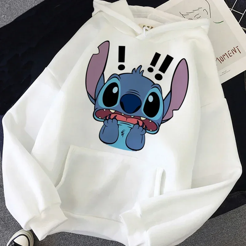 2024 New Cartoon Stitch Hoodies for Women Kawaii Graphic Hoodie Autumn Winter Funny Unisex Women\'s Sweatshirts Clothing Tops