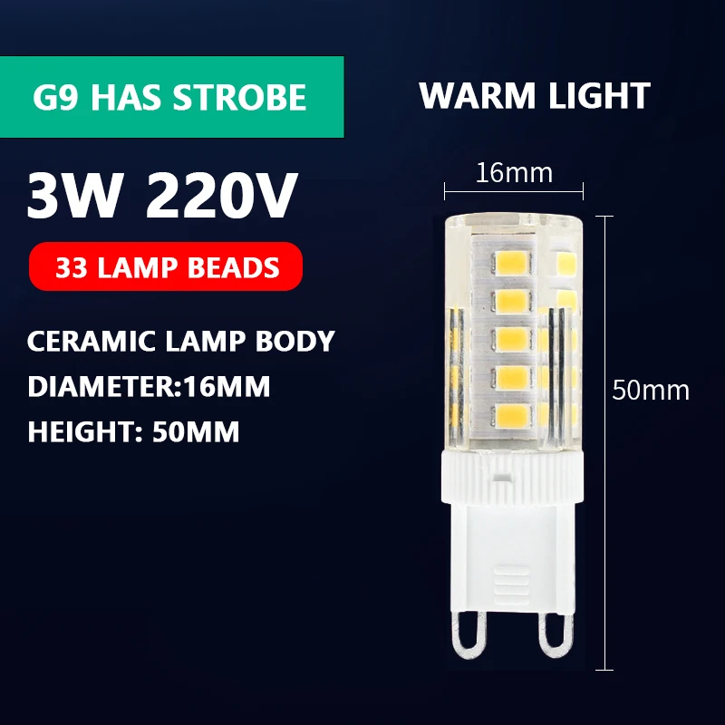 220V G9 E14 Led Lamp Bulb Candle Light Bulb Corn Lamp 3W 5W 7W 9W Chandelier Lighting 360° Beam Angle Replace Halogen Chandelier