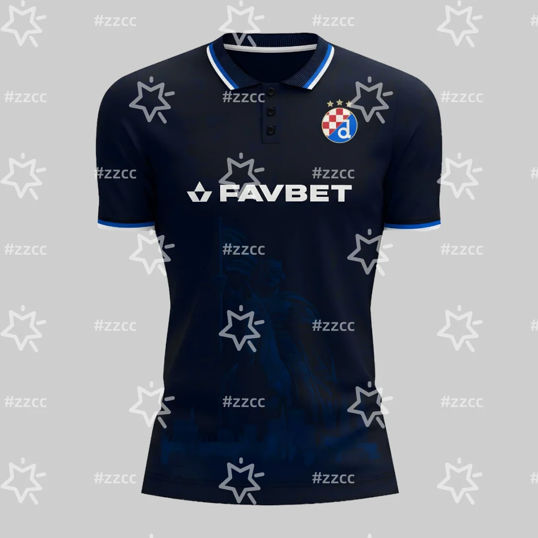 Camisa de Futebol Dinamo Zagreb 25-26, Conjunto de Jogo, Presente para Fãs Croatos, Camiseta Masculina de Verão, Roupa Infantil, Camiseta Y2K Feminina ﻿
