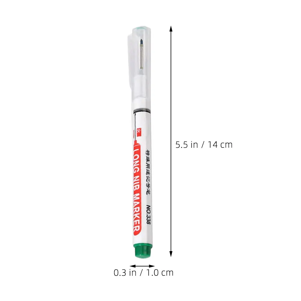

5pcs Marker Pen Fine Line Long Nib Deep Hole Carpenters Woodworking Construction Paint Pens Metal Glass Rubber Marking Tools
