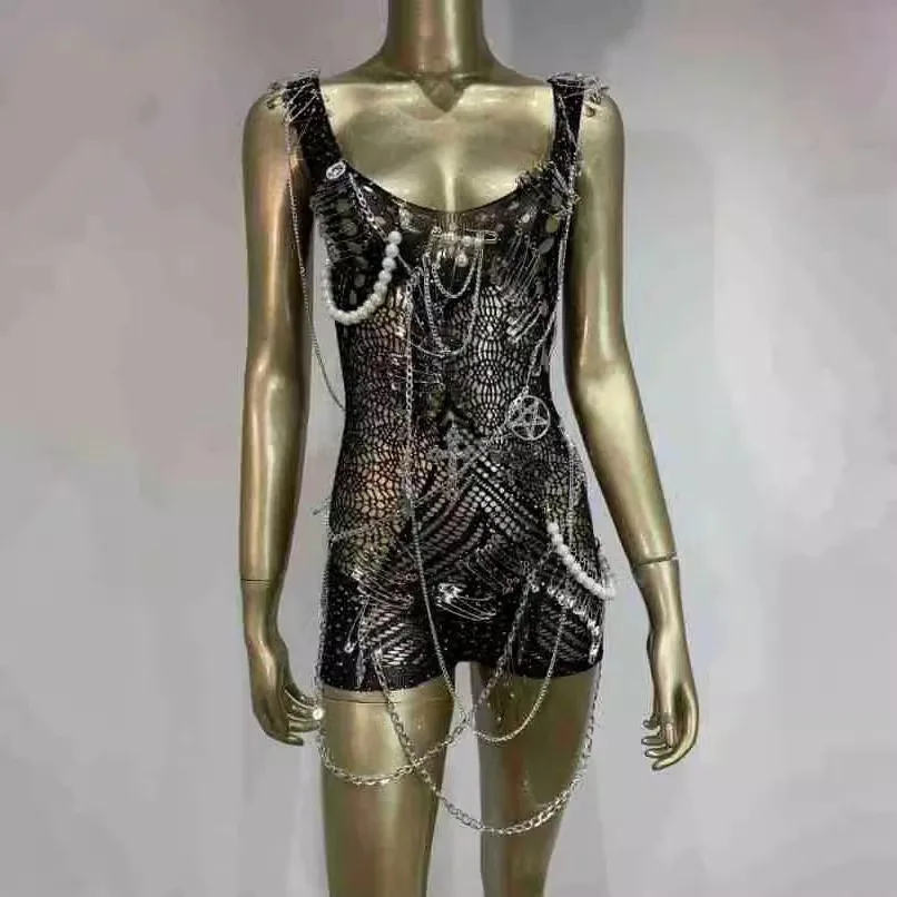 

Новый комбинезон в стиле панк Par Dr, сценический костюм Y2K Sle, женская традиционная одежда, этническая сценическая одежда, весна 2024