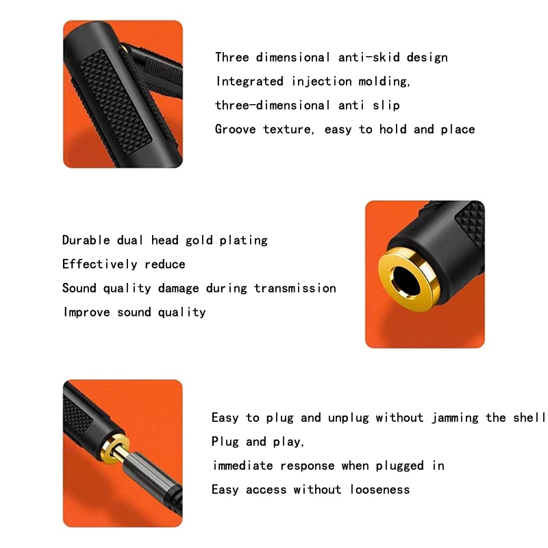 Vergoldeter 3,5-Doppel-Audio-Stereo-Adapter für Mutter-zu-Mutter, 3,5-mm-Buchse-zu-Buchse, 3,5-Buchse-zu-Buchse, gerader Kopf – Detail 7