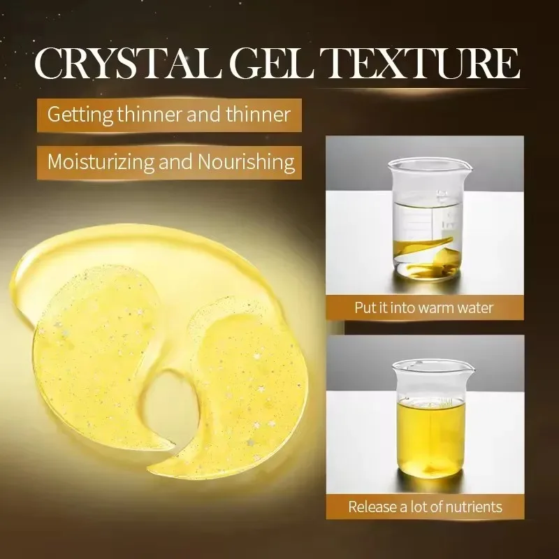 60pcs SADOER Vitamin C Eye Mask Crystal Collagen Anti Dark Circles Under Eyes Patches Moisturizing Anti-Wrinkles Anti-Aging Care