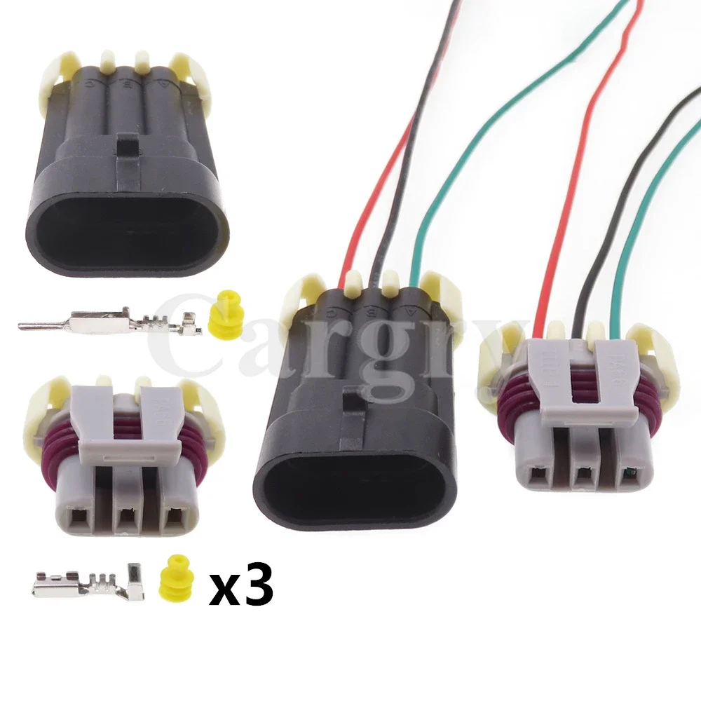 1 Set 3P 12129946 Car Plastic Housing Sealed Socket AC Assembly Automotive Crank Engine Speed Sensor Wire Harness Connector