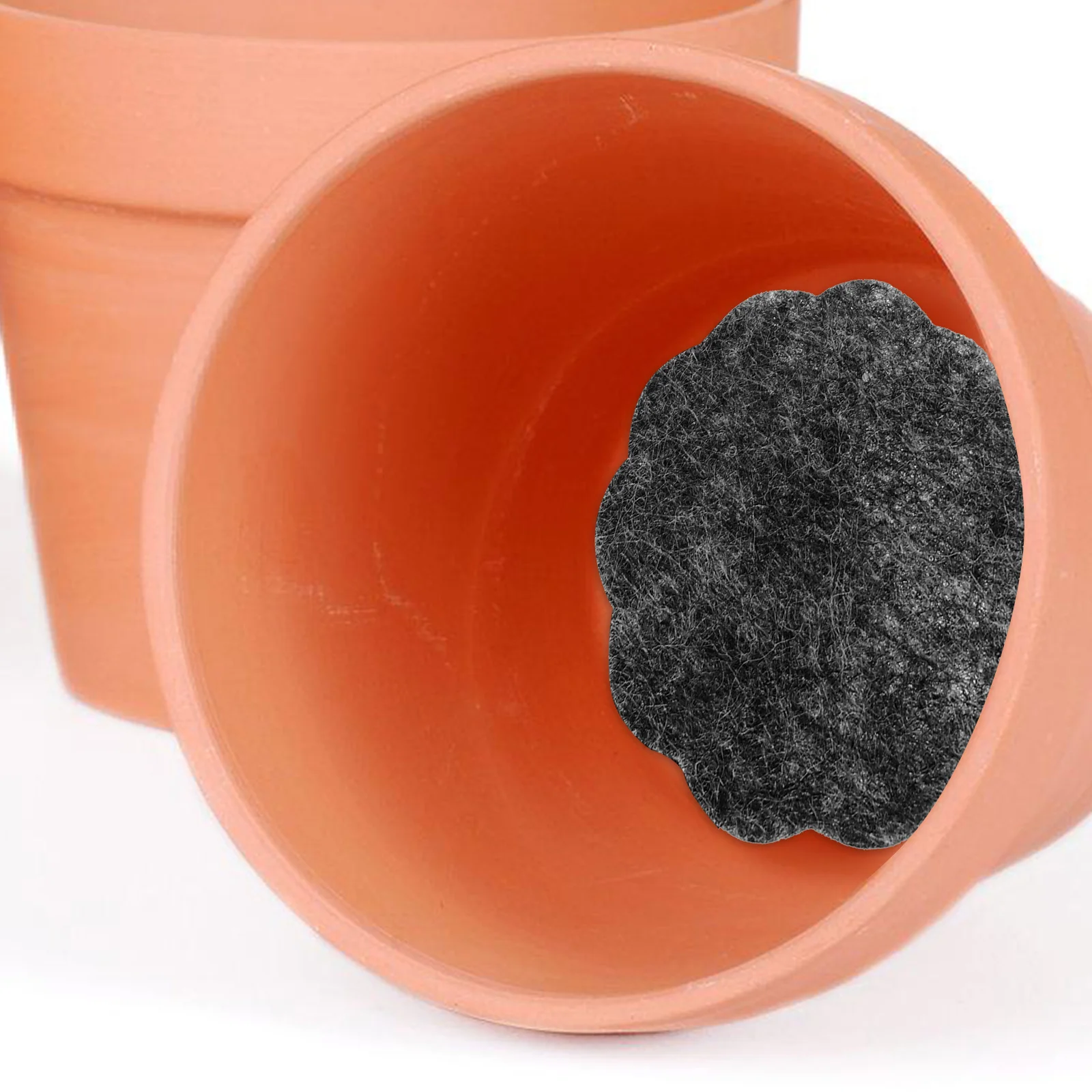 

40 Pcs Anti Leak Soil Pad Flower Pot Bottom Grid Mat Grey Flower Shape 5cm Planter Accessories Bonsai Pot Pad Plant Coaster