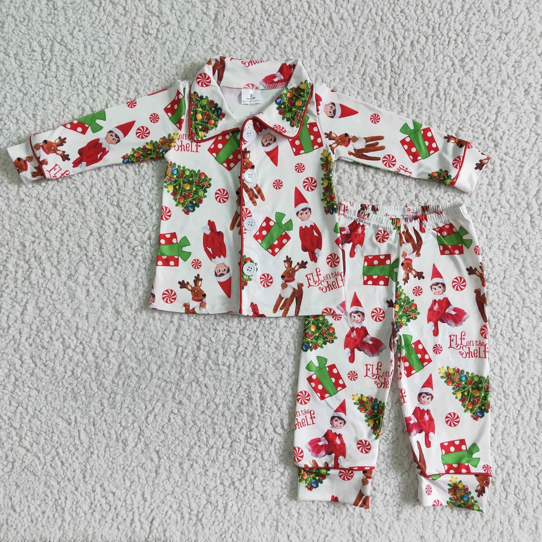 H​ot Selling Wholesale Kids Christmas Clothes Toddler Boutique Pajamas Outfits Baby Boy Sleepwear Sets