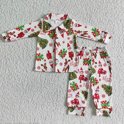 H​ot Selling Wholesale Kids Christmas Clothes Toddler Boutique Pajamas Outfits Baby Boy Sleepwear Sets