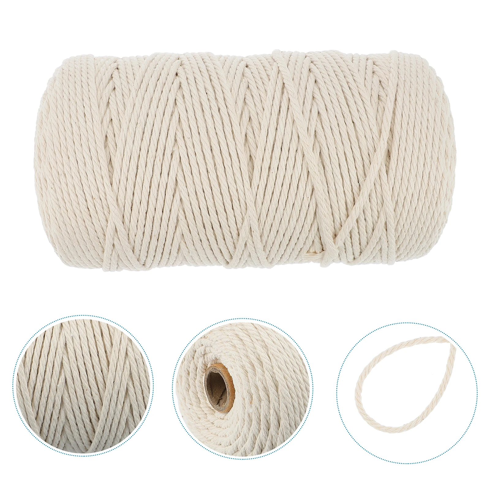 

Hand Woven Tapestry Cord for Hanging Ornaments Braided Cotton Rope Macrame White