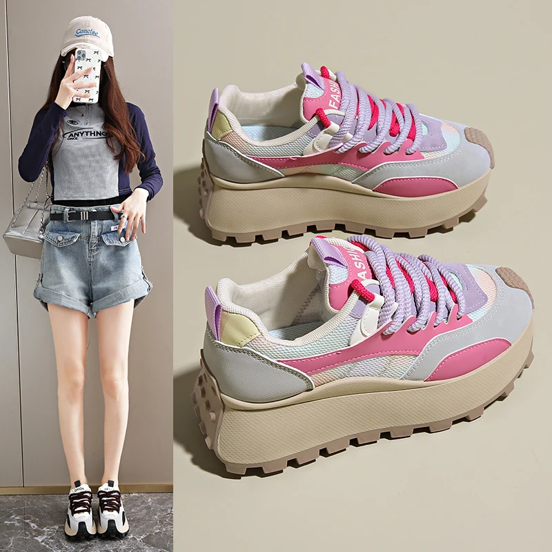 

Women Shoes Breathable All-match Mesh Shoes Casual Sports Trendy Shoes Female Wear-resistant Running Shoes for Women