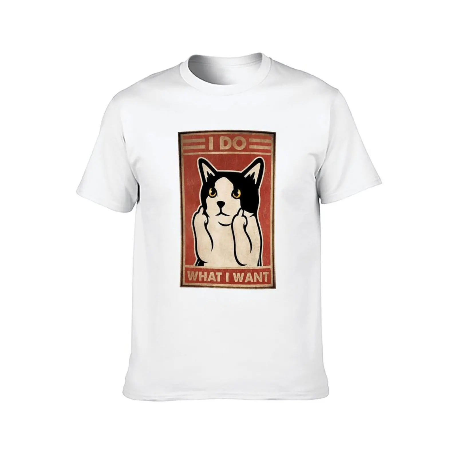 أفعل ما أريد القط تصميم تي شيرت رجل تي شيرت القطن تي شيرت للرجل القطن تي شيرت