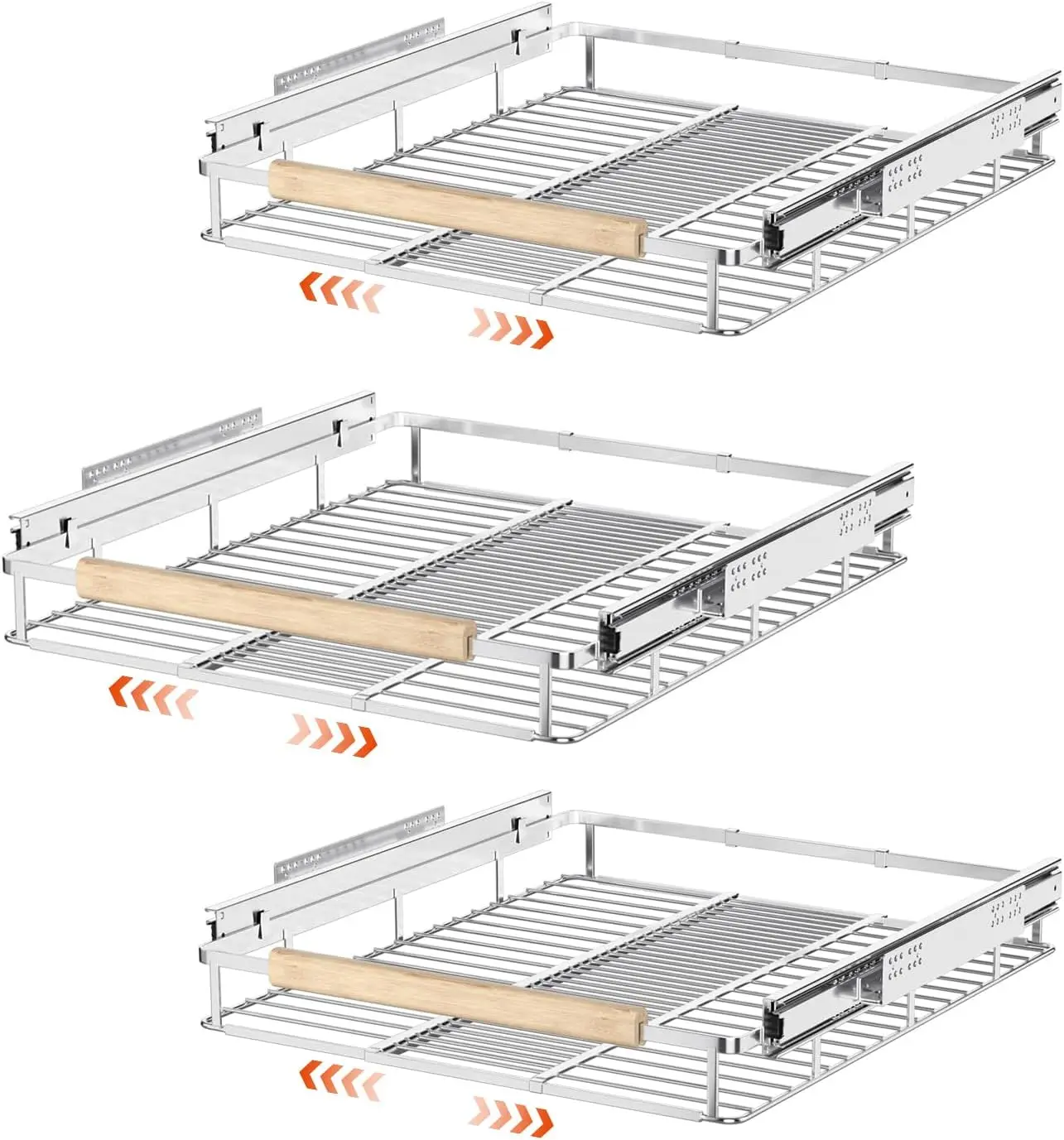 

Выдвижной органайзер для шкафа, полка для кухонного шкафа под раковину, расширяемые выдвижные полки для ящиков, стальные металлические полки для шкафов