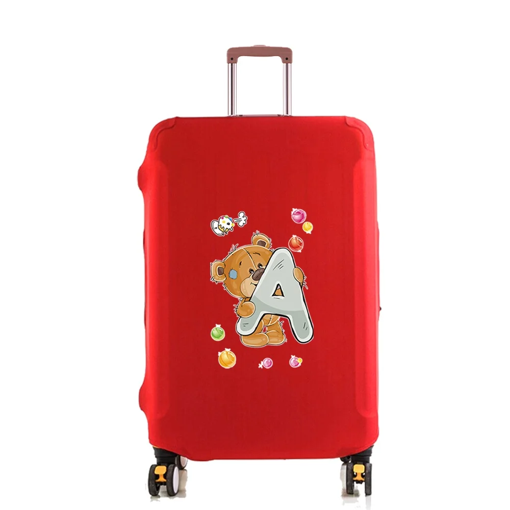 Luggage Suitcase Protector Cover Elastic Dust Bag for 18~28 Inch Traveler Accessories Bear Letters Print Travel Protective Case