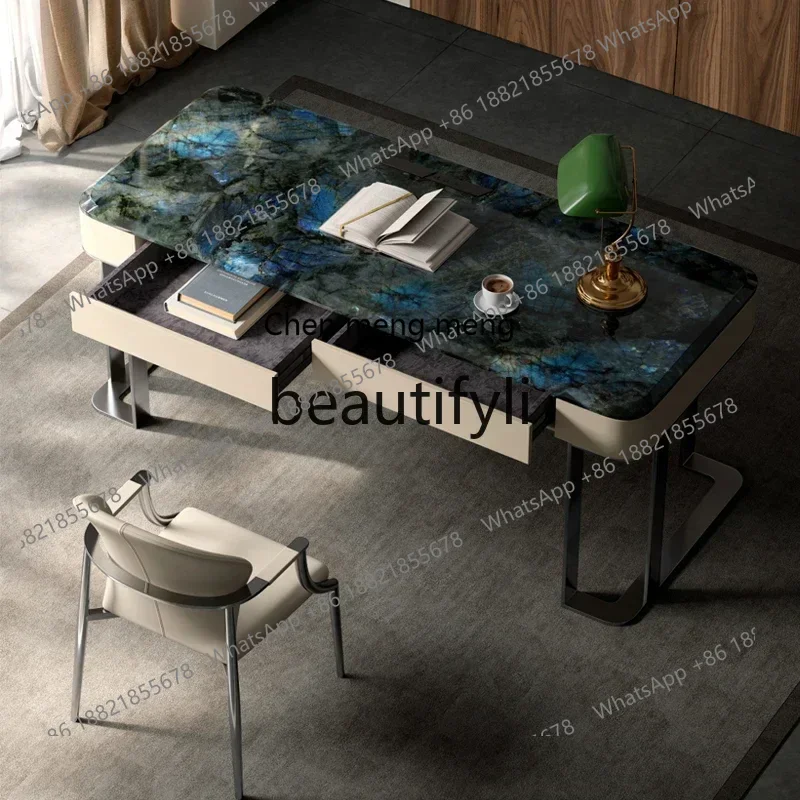 

CC Desk Home Light Luxury Modern High-end Designer Natural Marble Computer Office Desk