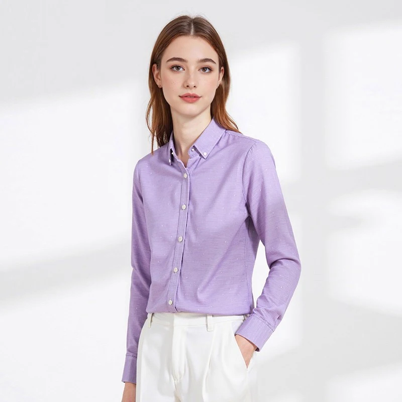 

Homesick Fashionable Long Sleeve Turn-down Collar Shirt for Women Spring Autumn 2025 Slimming Versatile Cotton Blend Casual S...