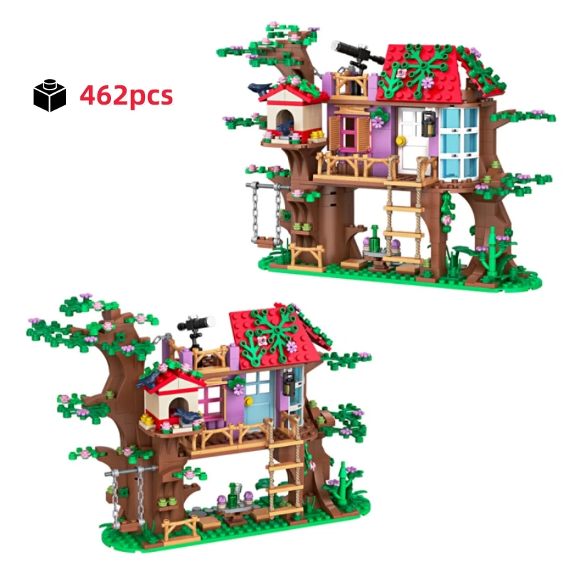 

Creative Dreamy Bird Friendship Tree House Girls Building Blocks Set MOC Style Architecture Gift for Kids Educational Toy