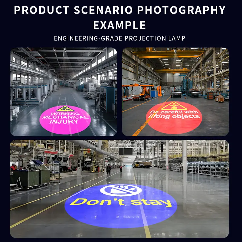 600W 300W Customizable LED Gobo Projection Light Outdoor Waterproof Logo Projector High Power Security Signs for Warehouse