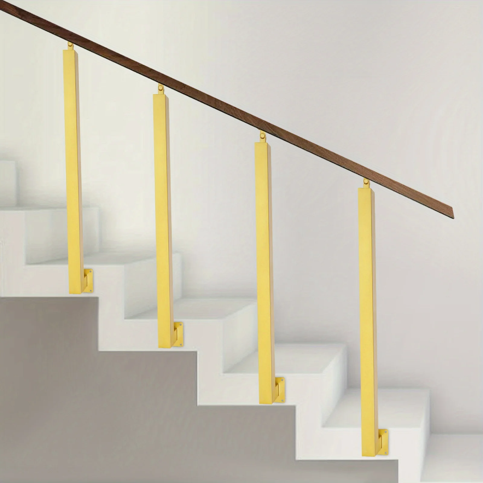 85cm階段手すり側面取り付け4個 - ゴールデンカラー、階段、ヴィラ、玄関、廊下に最適
