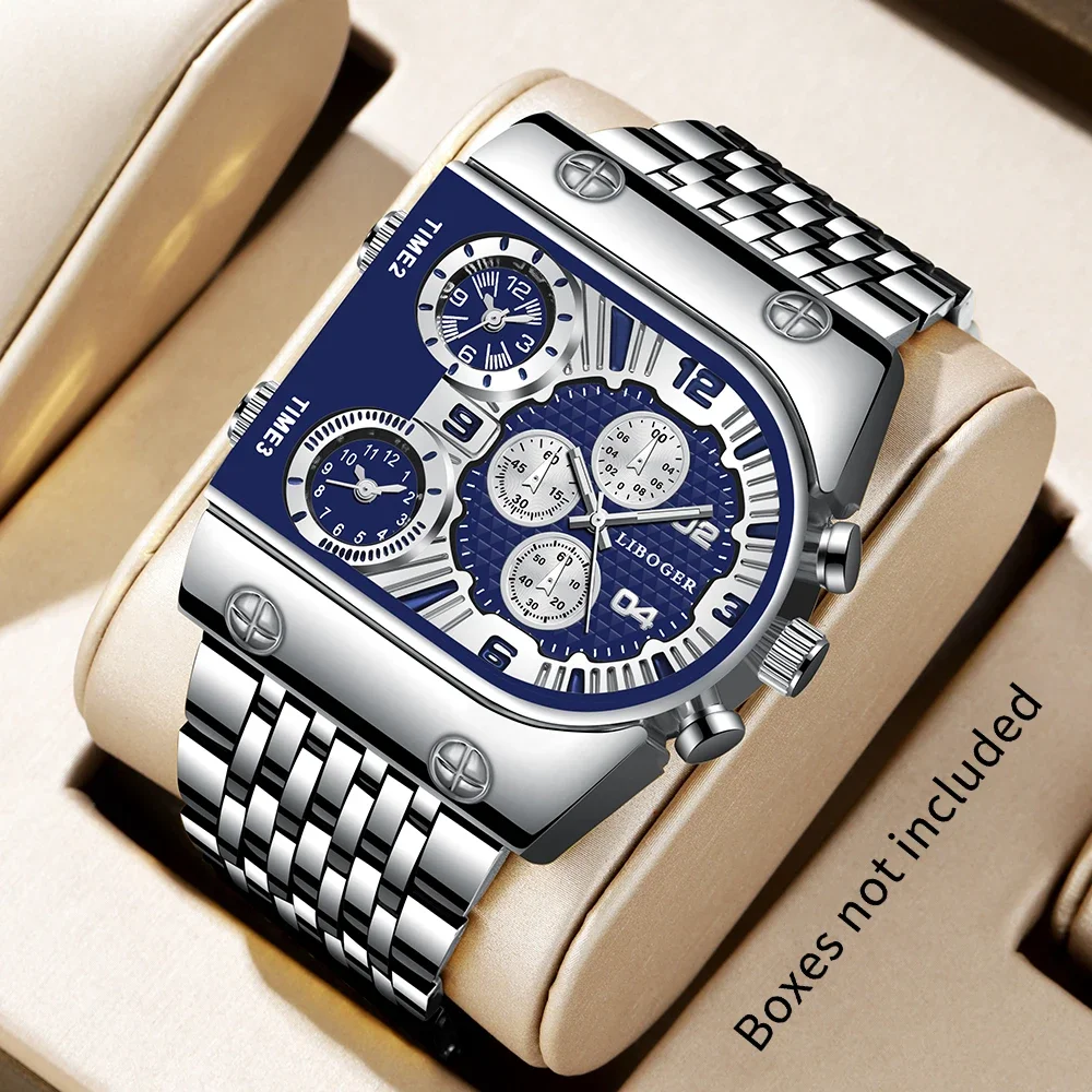 1pc new fashionable and business men's watch, equipped with a large dial quartz watch timer, suitable for daily wear and holiday