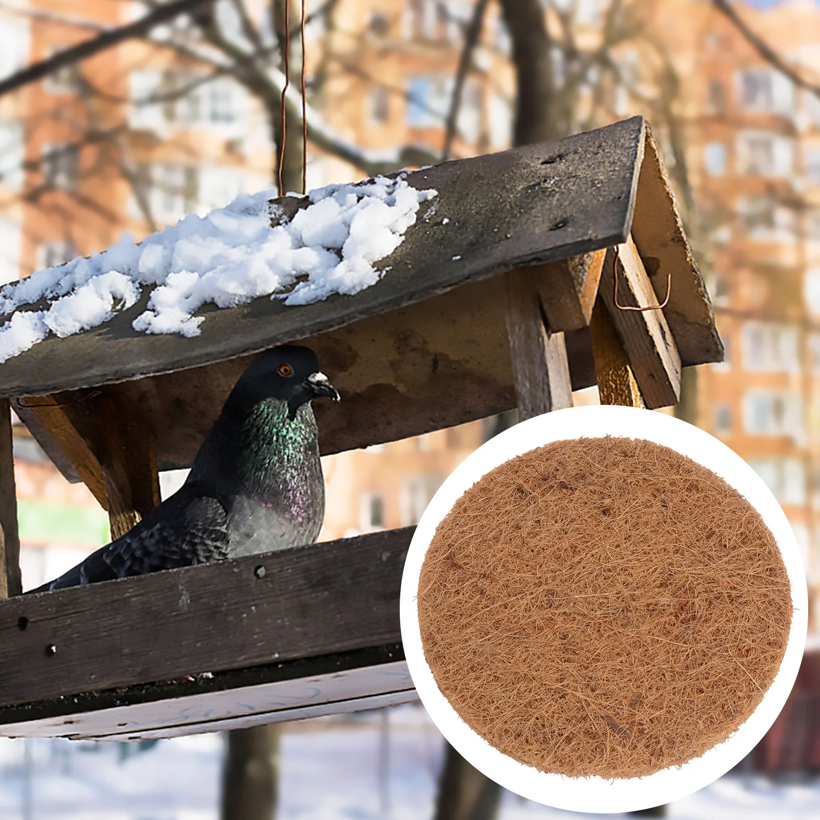 Round Dove Nest Pad Cage Nesting Pigeon Mat Breeding Pads Coconut Eggs Fiber Chicken Coir Box House Dove Supplies Liner