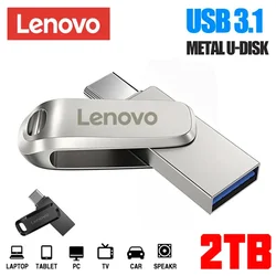 레노버 3.0 메탈 USB 플래시 드라이브, 고속 메모리 스틱, 2TB, 1TB 펜 드라이브, 512GB U 디스크, 3.0 메모리, 직송