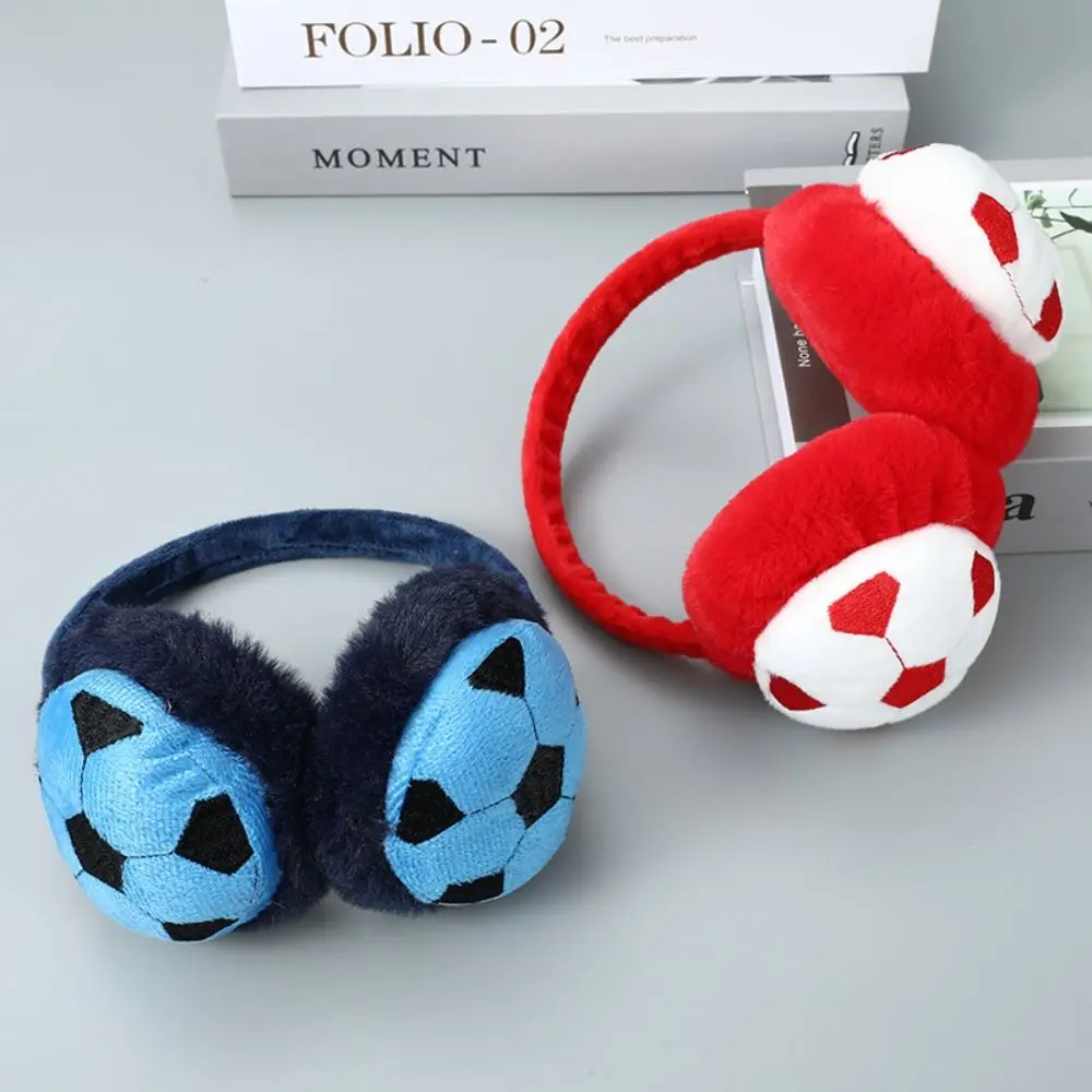 Cute Plush Football Ear Warmer Anti-Freeze Keep Warm Kids Earmuffs Thickened Ear Cover for Children’s Gifts