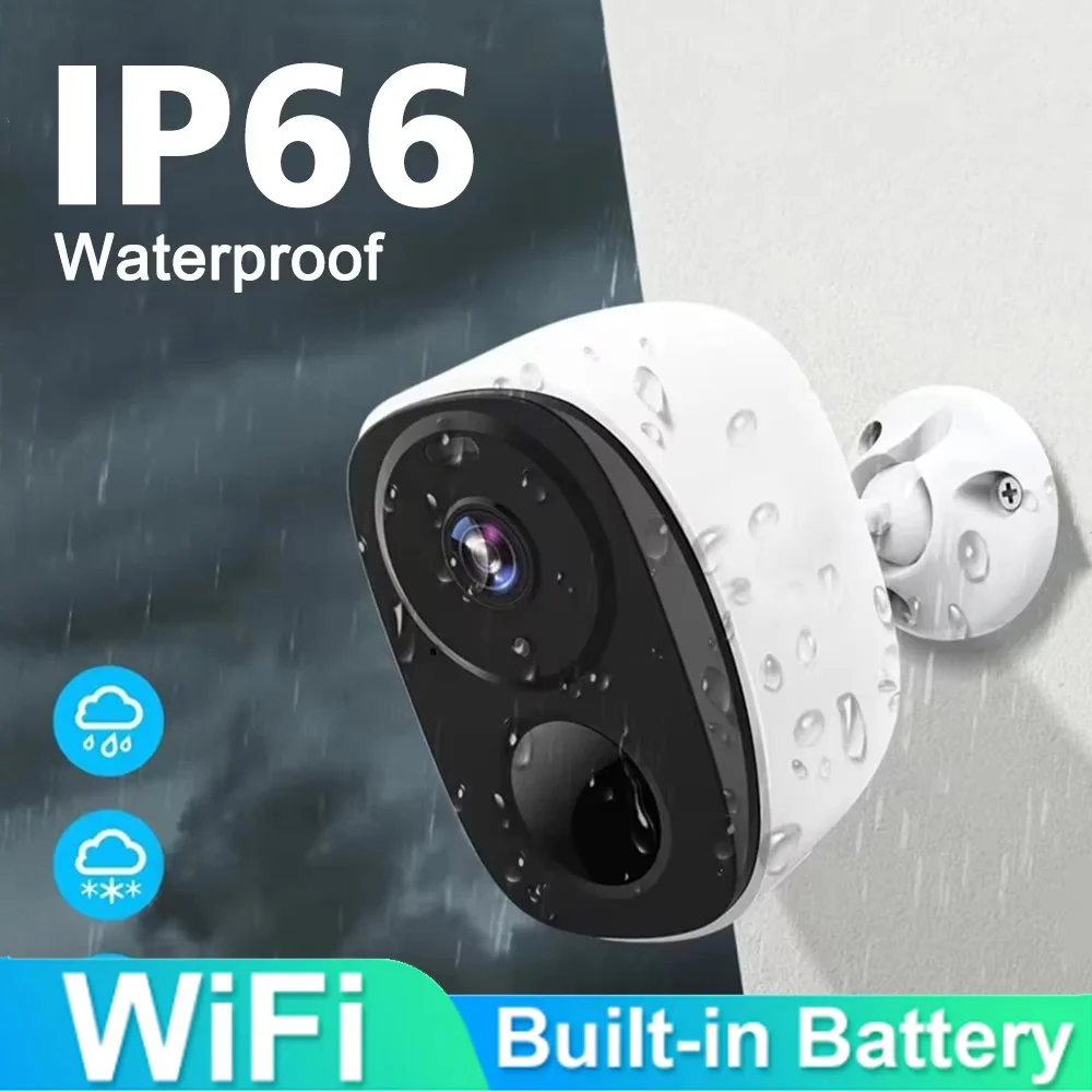 Wireless WiFi Security Camera Outdoor 2K 5MP IP Camera Battery Powered Security Protection Night Vision Camcorder Video Recorder
