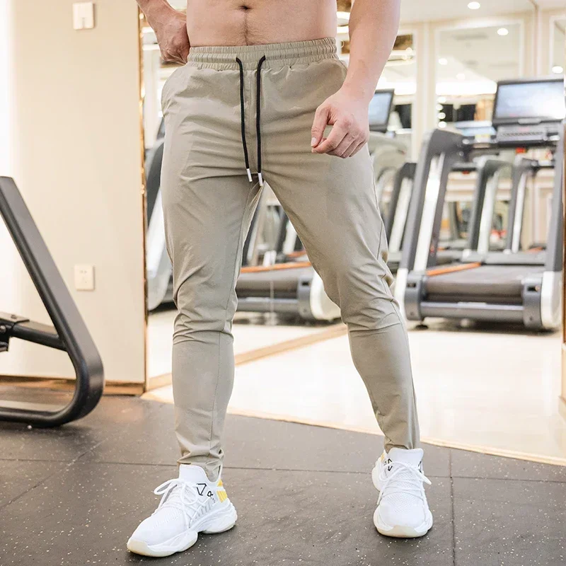 Ice Silk Sweatpants Men's Summer Ultra-thin Cooling Dry Fit Sports Pants Running Breathable Trousers Casual Fitness Leg