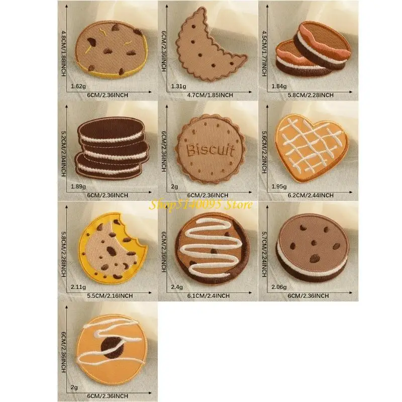 DXAE Cartoon Biscuit Patches Sticker Embroidery Cloth Patches Easy To Apply and Remove For Clothes Repair Craft Supply 10pcs