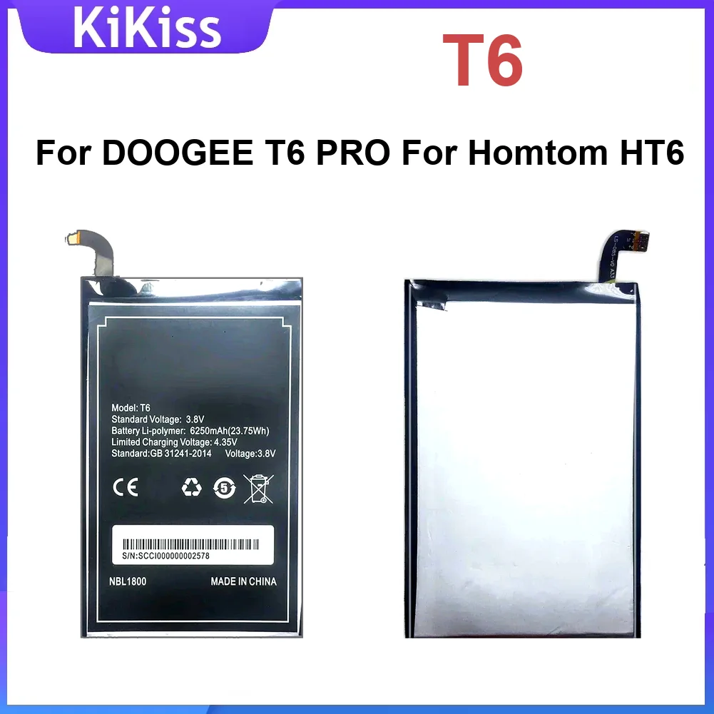 

Аккумулятор мобильного телефона 6250 мАч T6 для Doogee Pro Homtom HT6 высокой емкости премиум-класса