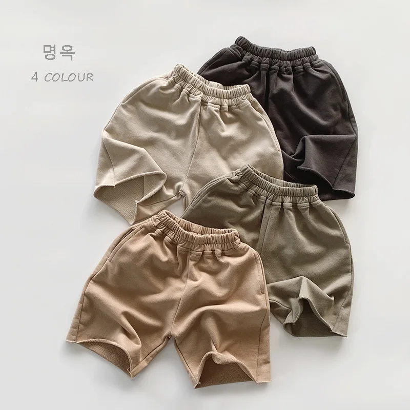 

HZMY-Children's Shorts Summer Smooth Cotton Sweatpants Boys and Girls Thin Casual All-Matching Straight Pants Baby Clothes