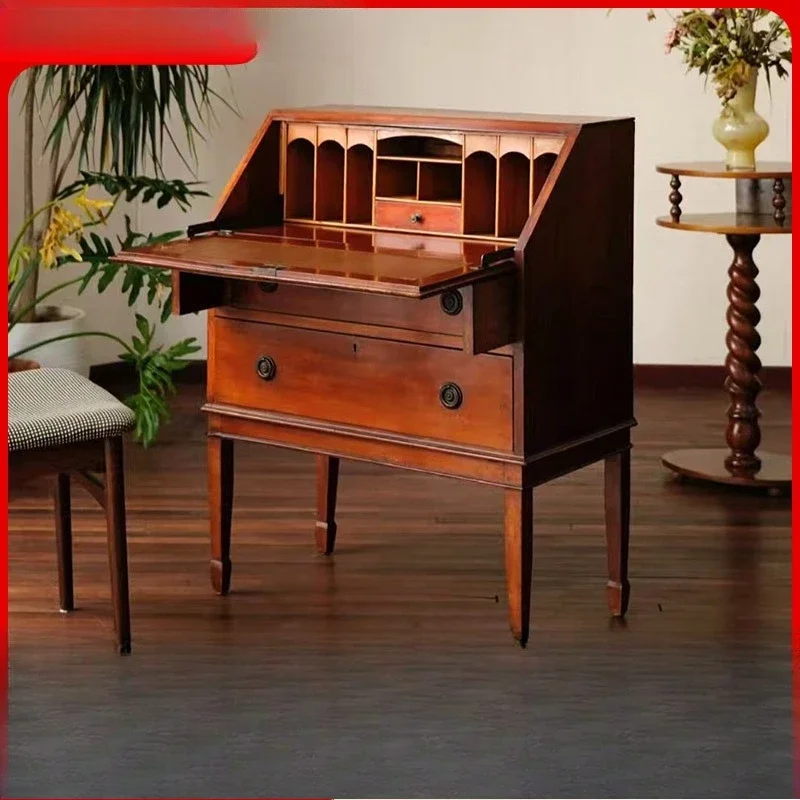 

Solid wood flip dressing table, household bedroom bedside storage storage chest shooting display cabinet