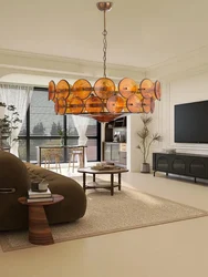 a Amber Glass Ceiling Pendant Light Vintage Home-appliance Modern Room Decor Hanging Lamp Lampadario Lustres
