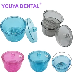 Caja de desinfección de fresas dentales, taladros de taza para remojar, estuche de esterilización, cesta de red resistente al calor, herramientas de odontología, estuche de inmersión limpio