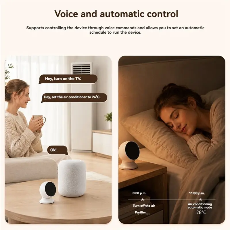 N91R-Zigbee Tuya Smart IR Remote Control USB-C Rechargeable Universal Controller For TV For Air Conditioner App Voice-Activated