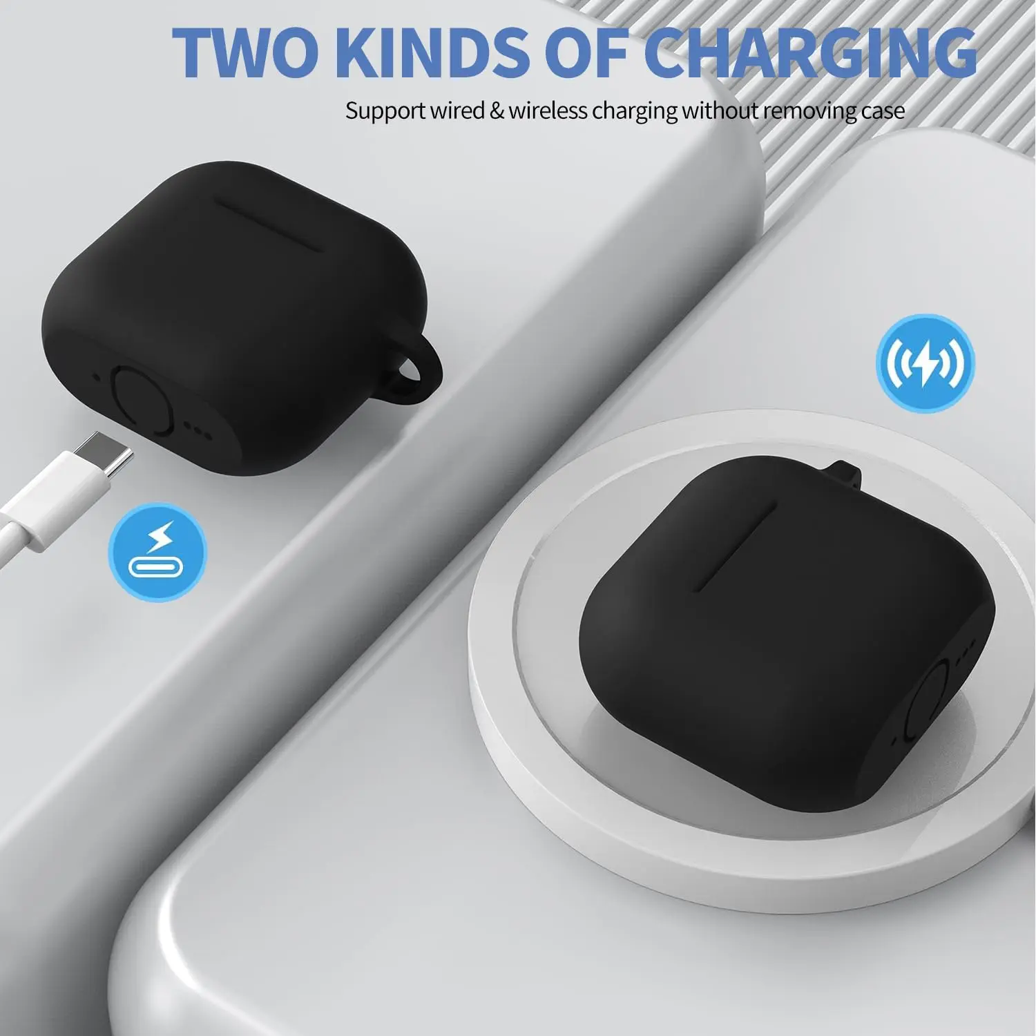 Novo para airpods 4 capa (2024) com kit de limpeza capa protetora de silicone macio com chaveiro para airpods 4a geração caso