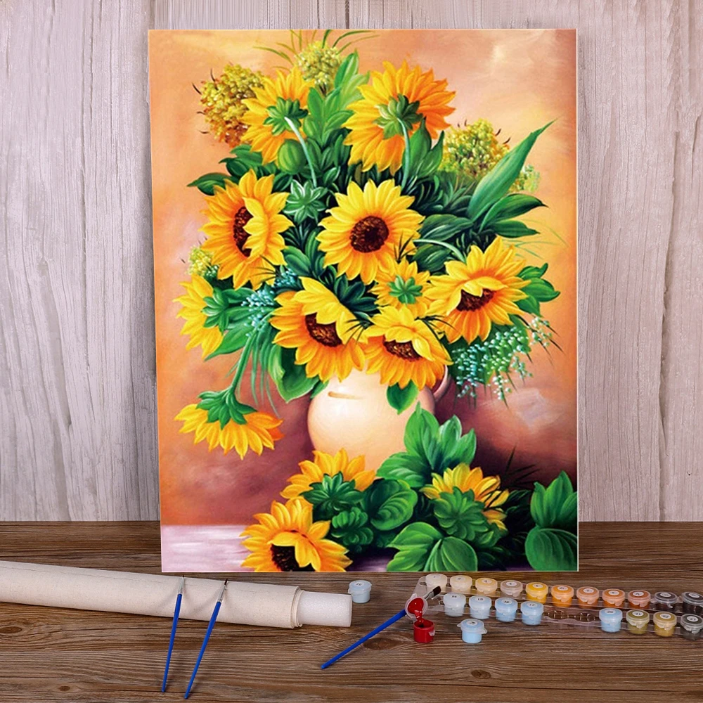 Flowers Sunflower Paint By Numbers For Adults 20x30 Oil Paint Crafts Supplies For Adults Decoration Home Child's Gift 2024 NEW