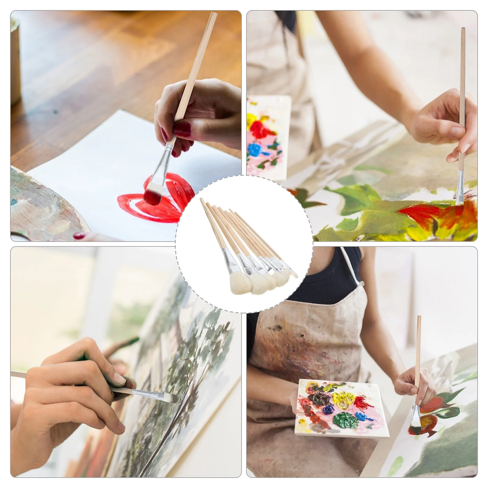 

8 Pcs Coating Wool Paint Brush Travel Pottery Glaze Brushes Water for Watercolor