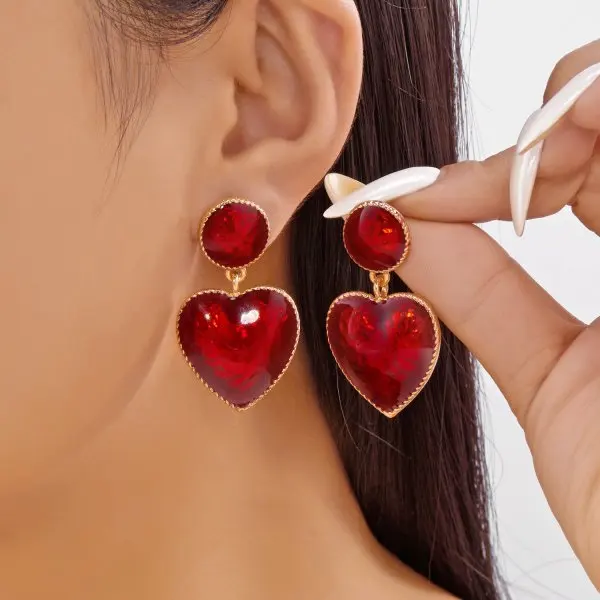 Elegante Rote Zirkon-Schmetterling-Ohrhänger für Damen, Stilvolle Süße Metall-Schleifenohrringe, Modische Charm-Schmuck-Accessoires