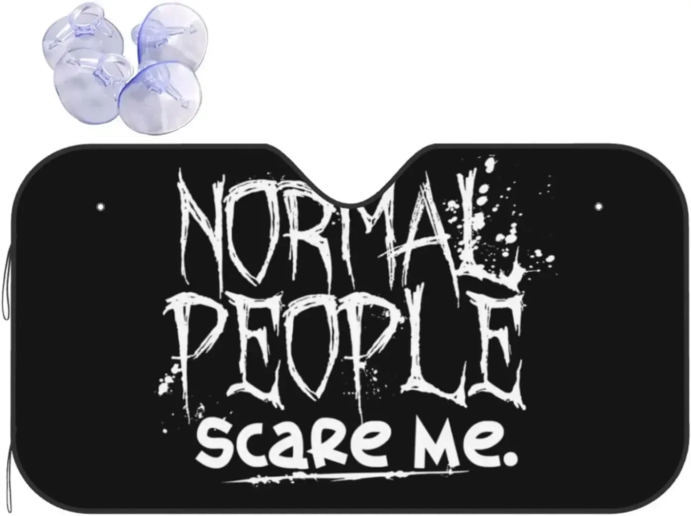 

Parasol para ventana delantera de coche con patrón de asusta para personas normales, parasol para la mayoría de los sedanes, SUV