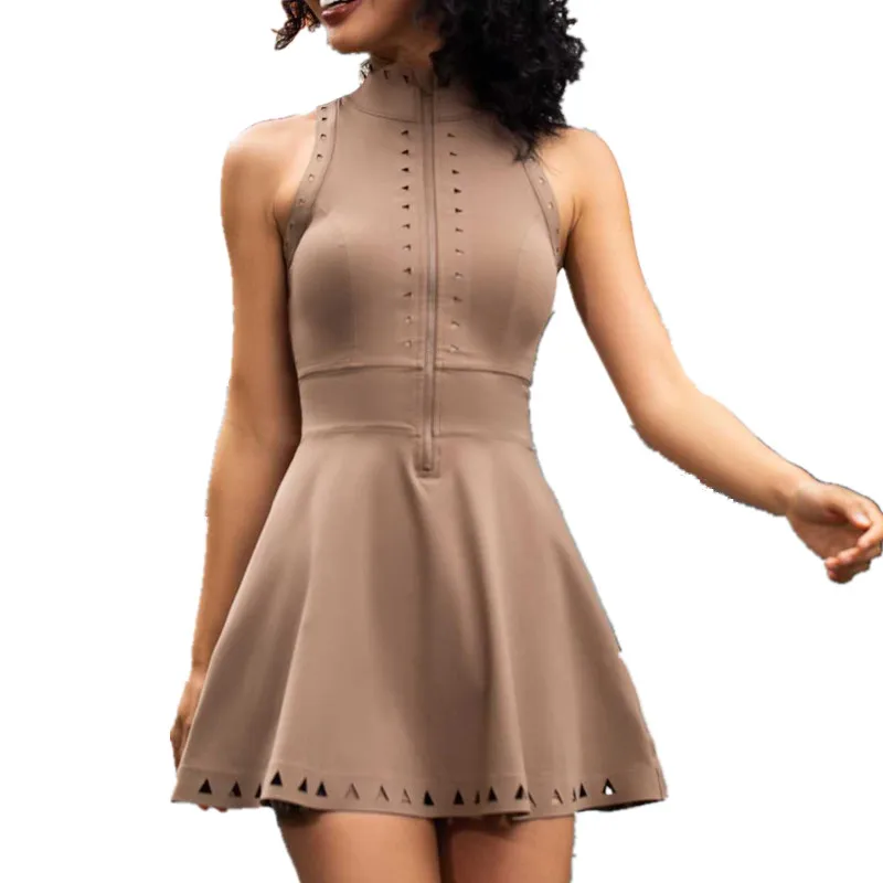 

Sexy Backless Yoga Dress Craftsmanship Fashion Sports Tennis Mini Dresses Outdoor Breathable Tennis Skirts Running Dress Golf Gy