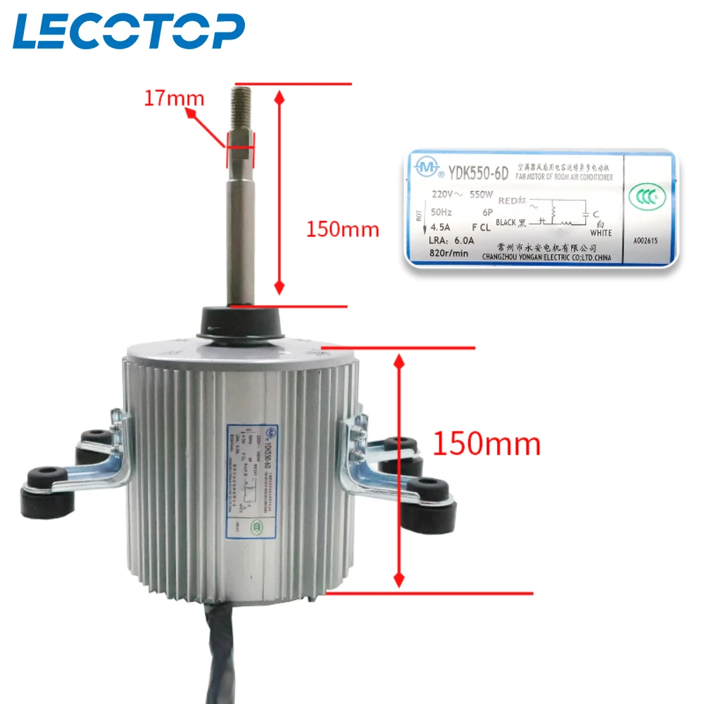 

Новый двигатель вентилятора переменного тока YDK550-6D 220 В 550 Вт 50 Гц для запасных частей центрального кондиционера Midea