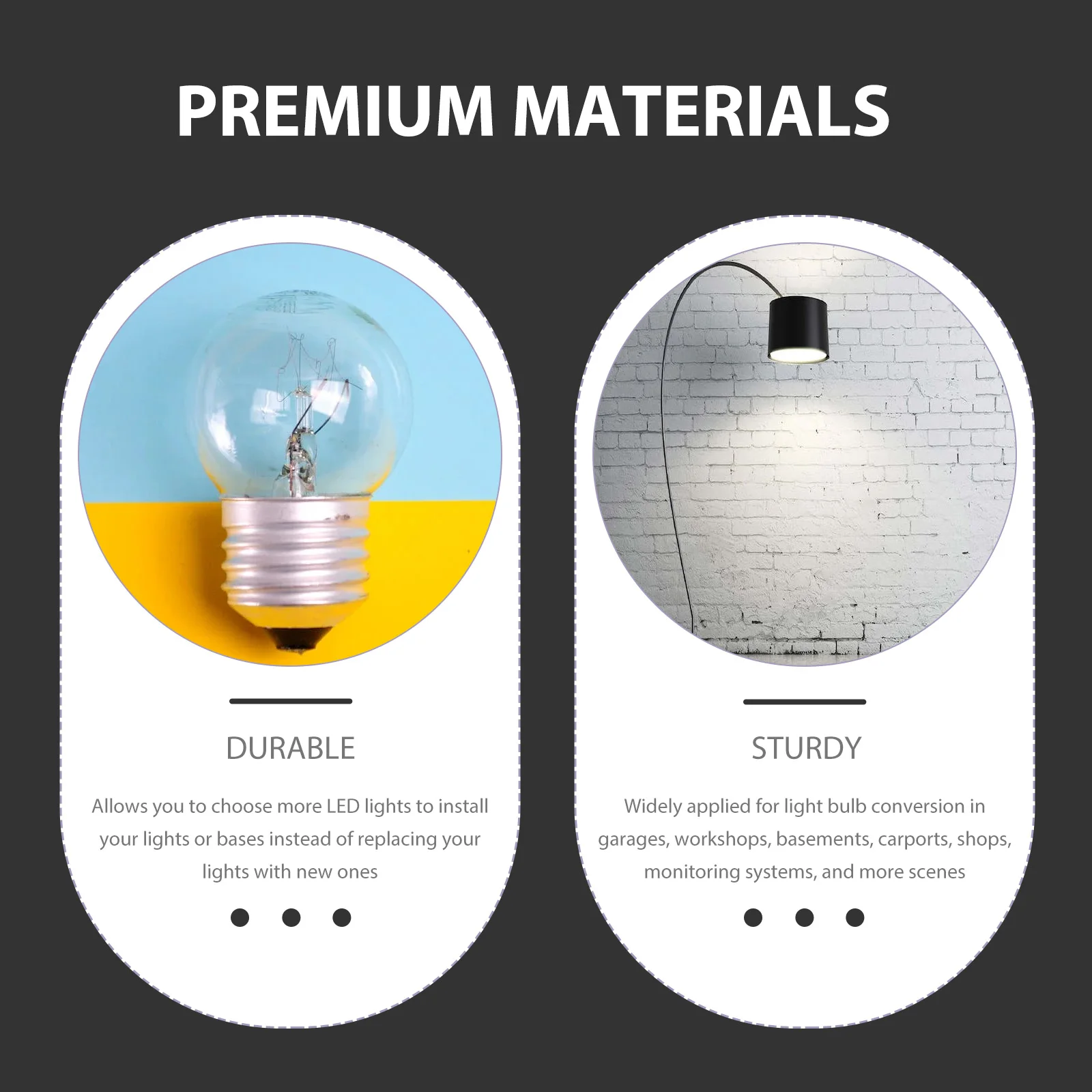 

10Pcs Bulb Adapter Lamp Holder Adapter E14 to E12 Light Socket Converter Practical Long-Lasting for Garage Workshop Carport