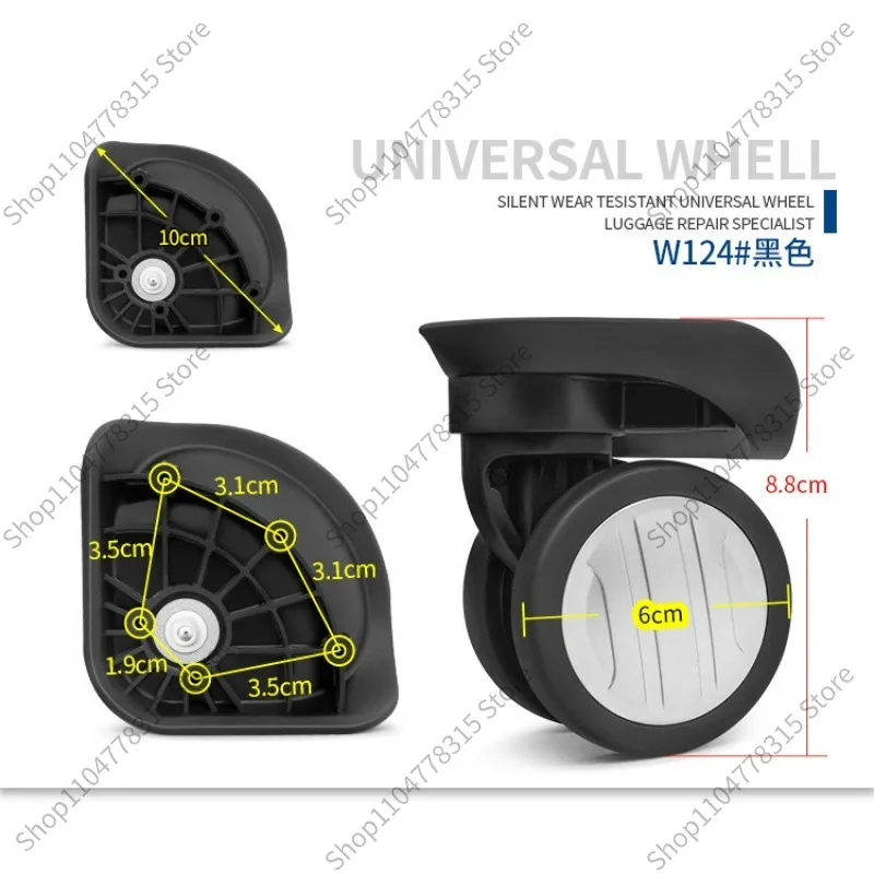 W124 Silent Spinner Wheel, Luggage Repair Replacement Caster for DELSEY Travel Case