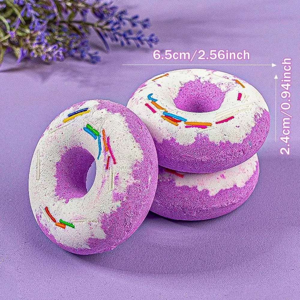 Adorable Color Donut Bath Bomb Delightful Scent Skin Friendly Bath Salt Balls Moisturized Smooth Lemon Smell Bubble Bath Bombs