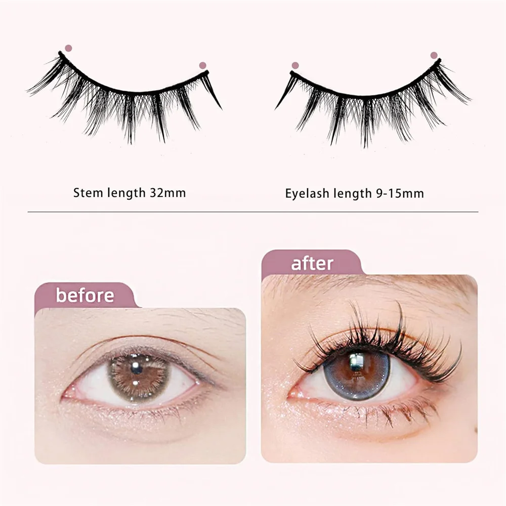Blooming - Style False Eyelashes, Thick And Natural Slender False Eyelashes, Reusable Wispy Eyelashes Extension Makeup Tool,