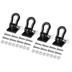 4Pcs Metal Trailer Towing Buckle Tow Hooks Shackles for 1/10 RC Crawler Car TRX4 Axial SCX10 D90