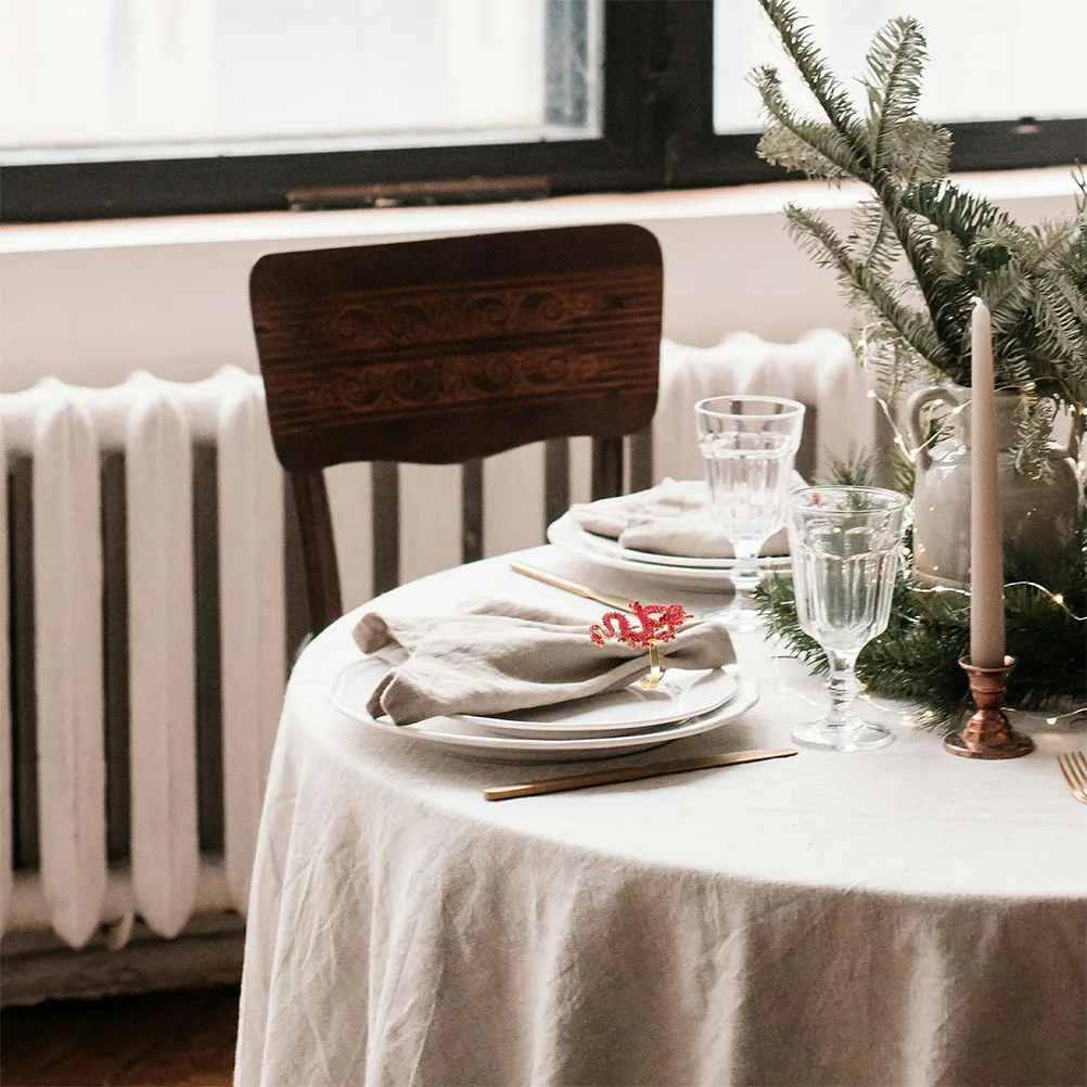 

4Pcs Chinese Dragon Napkin Rings Metal Buckles for Cloth Napkins Holiday Table Decoration Lunar New Year Dinner