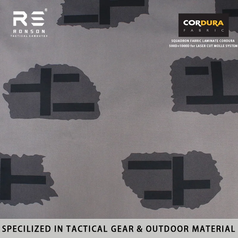 

T-BLOCK Urban Camouflage 500D+1000D Laminated Nylon Cordura Squadron Fabric Tactical Vest Laser Cut Molle System Durable Use